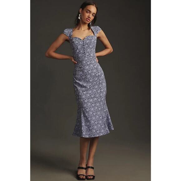 NWT Anthropologie The Cecily Fit&Flare Sweetheart Dress Sz Plus 1X Purple 9B413 - Picture 1 of 9